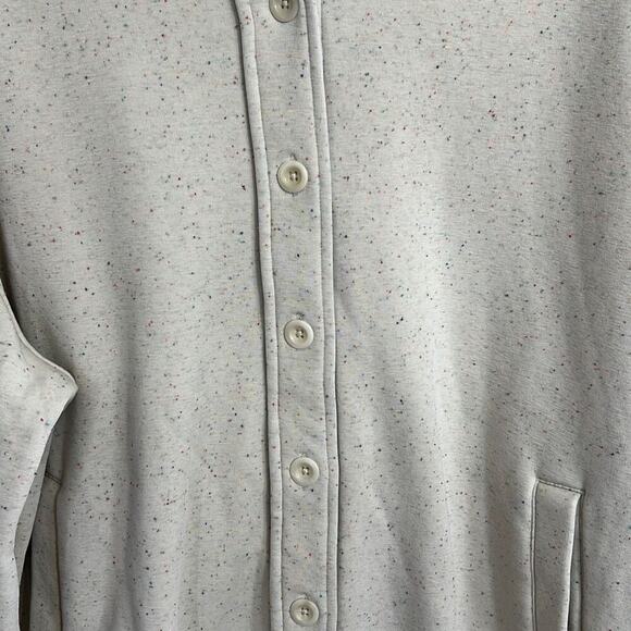Something Navy size large off white speckled button down shirt jacket sweatshi - Picture 2 of 4
